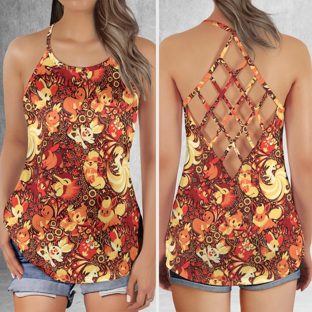 Lattice Back Tank Top - GB36HZ9Q