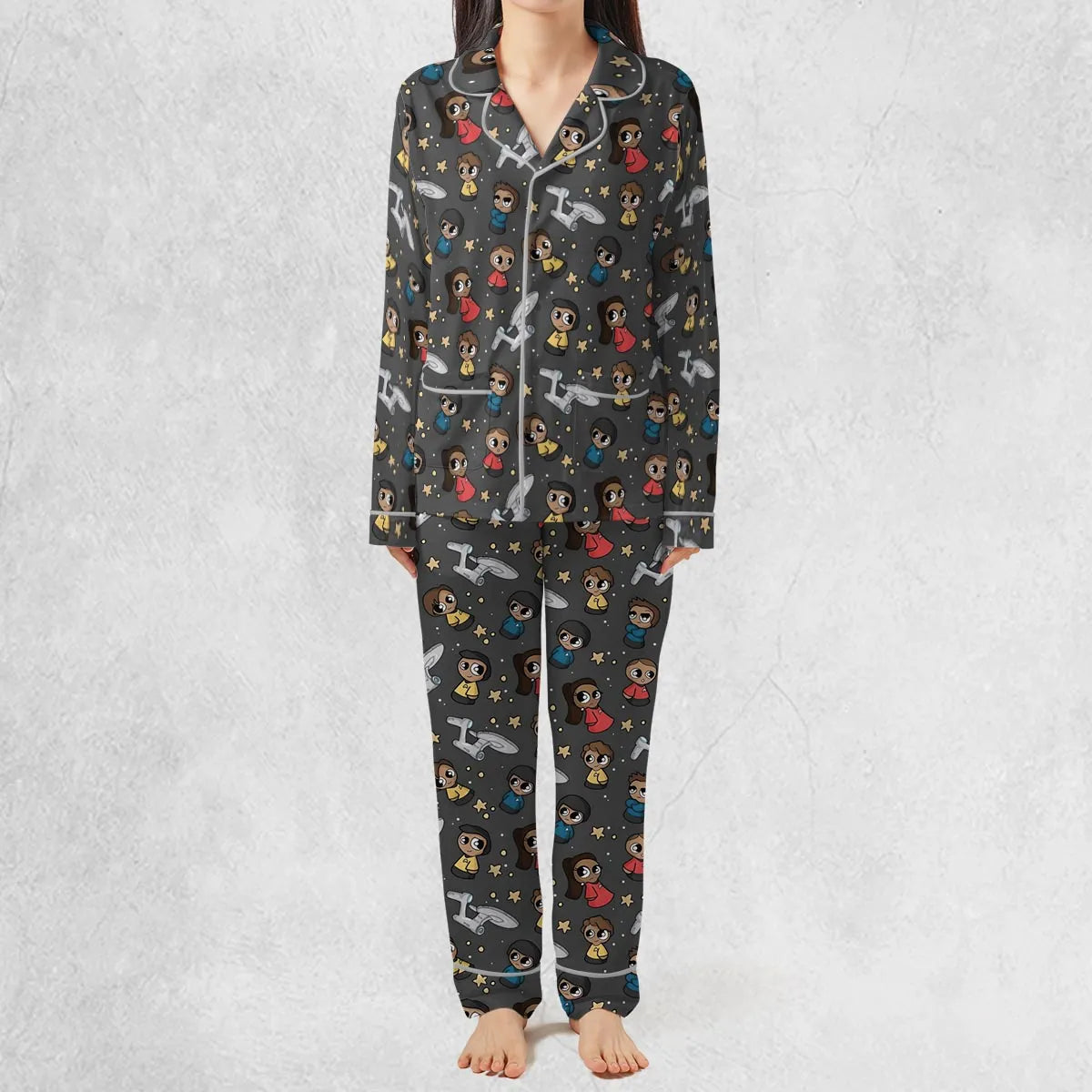 Stretch Long-Sleeve Pajamas Set - 1PQ6MMTG
