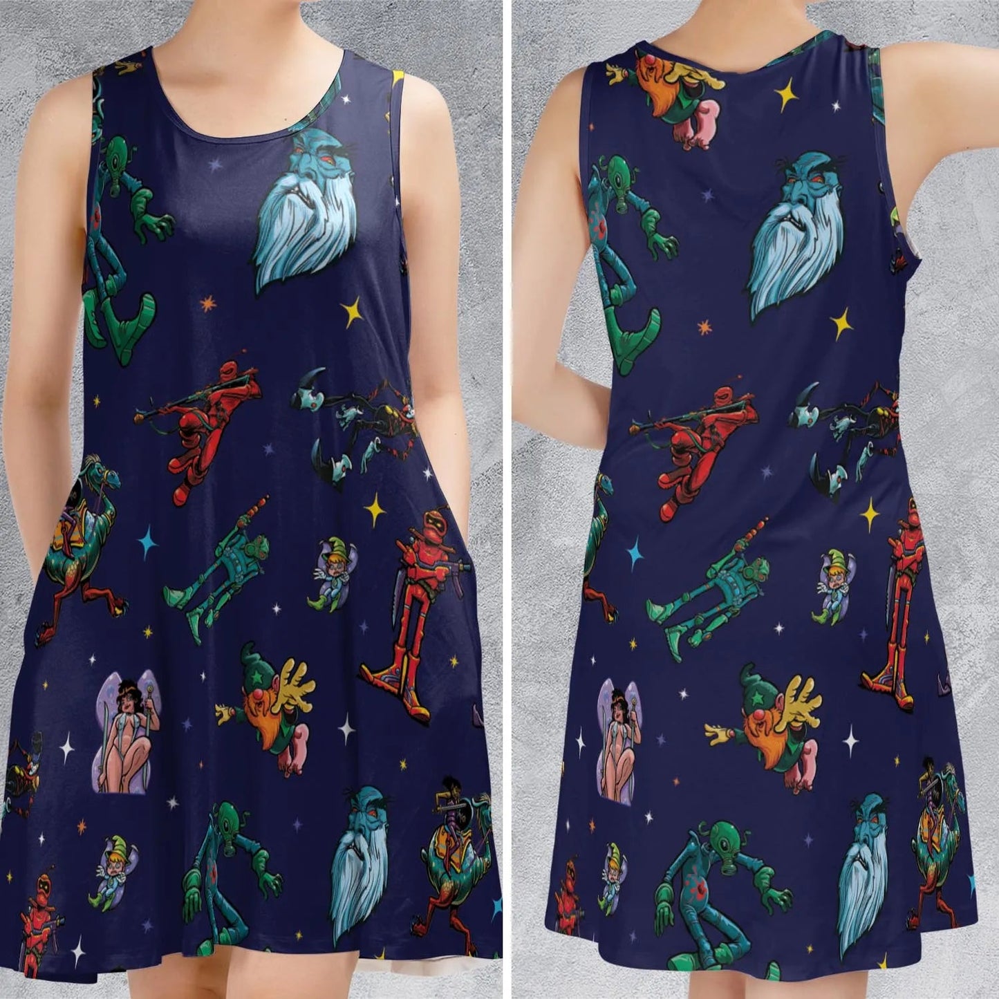 Casual Sleeveless Dress - Z829F7YY