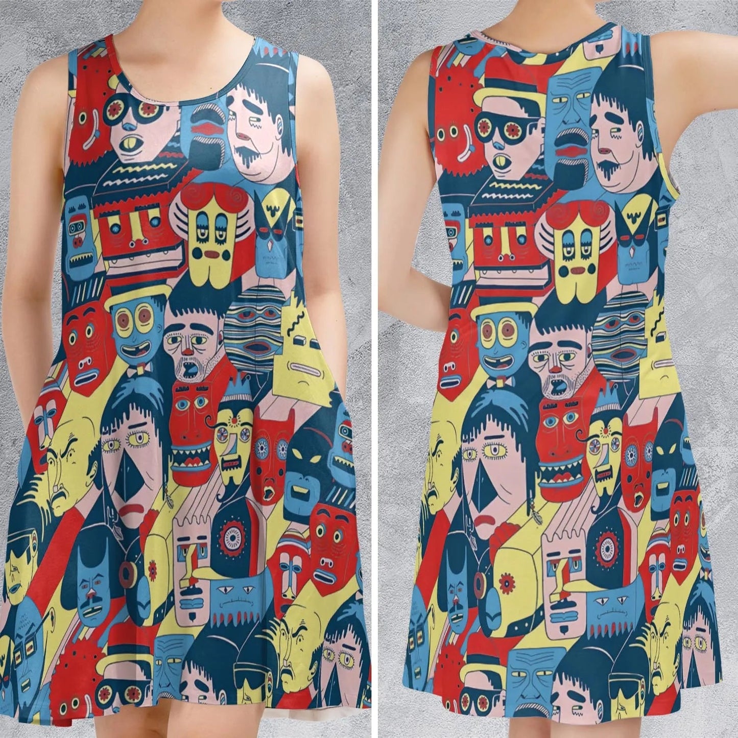 Casual Sleeveless Dress - BK4QNF6Q