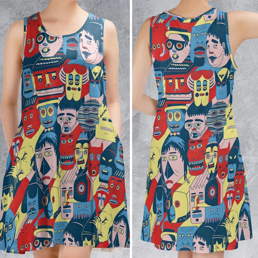 Casual Sleeveless Dress - BK4QNF6Q