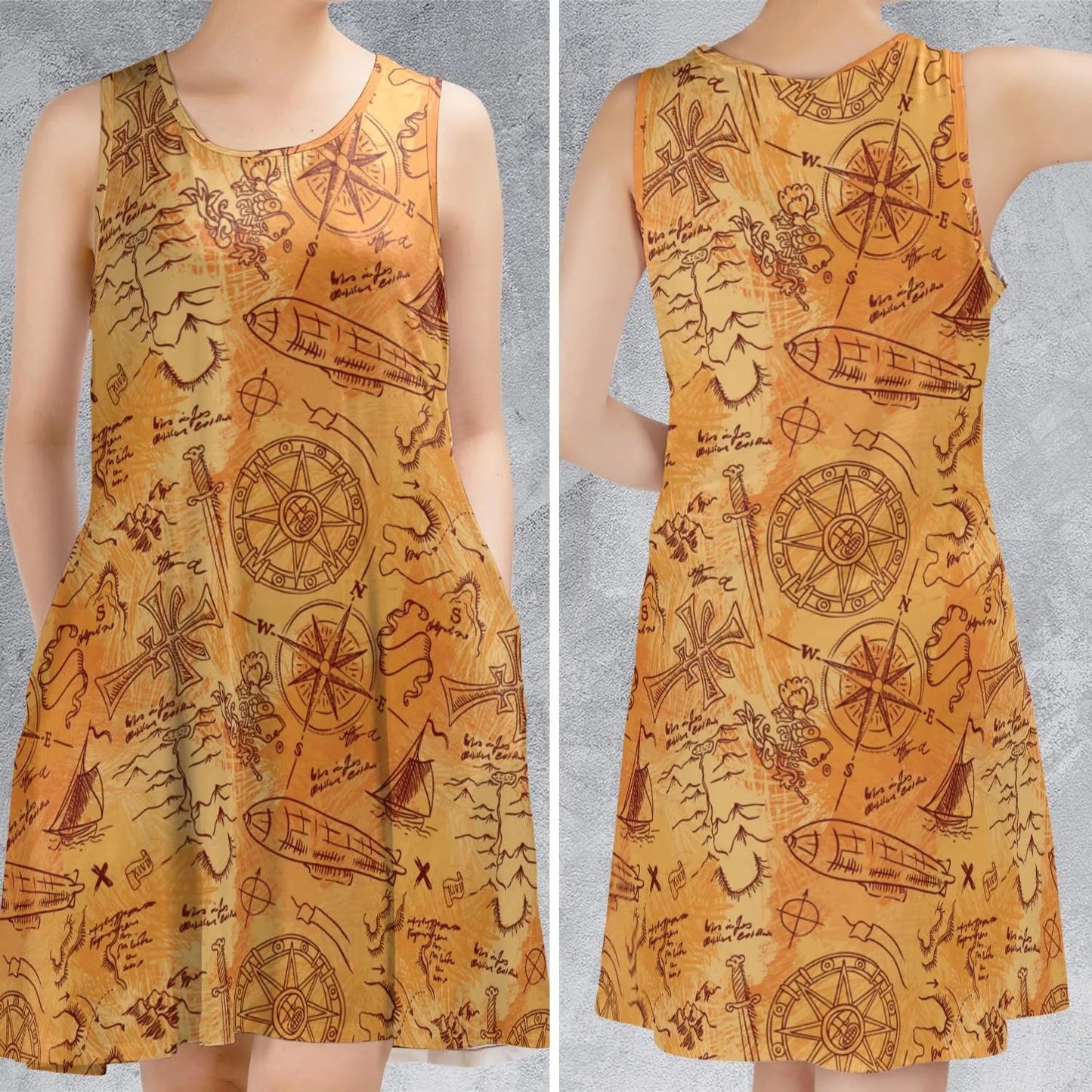 Casual Sleeveless Dress - 6RXWSTKJ