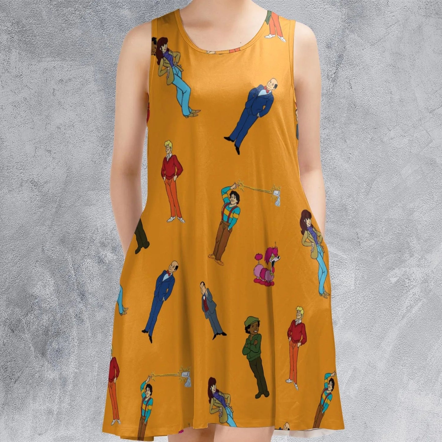 Casual Sleeveless Dress - TWRH89PB