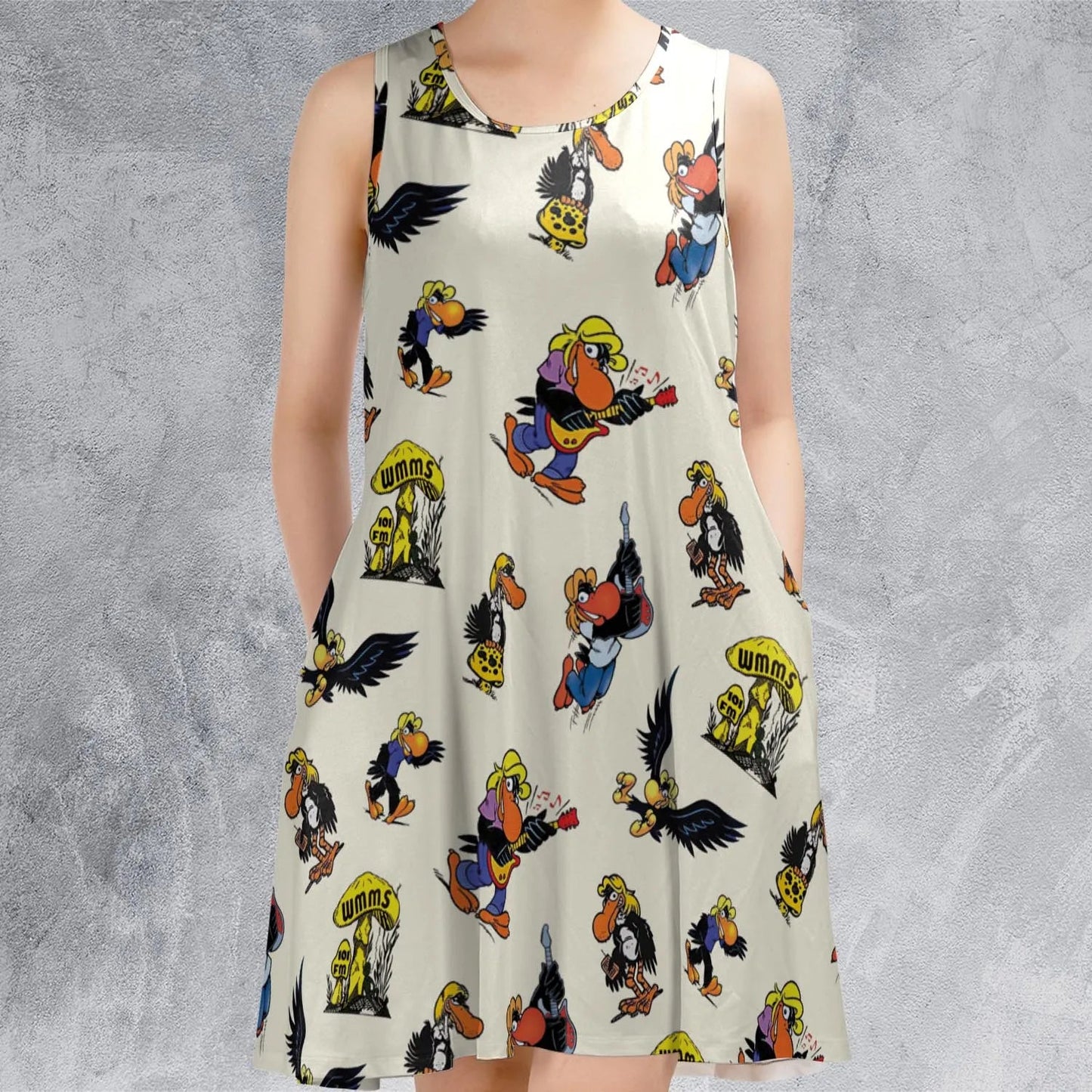 Casual Sleeveless Dress - NU6J84U3