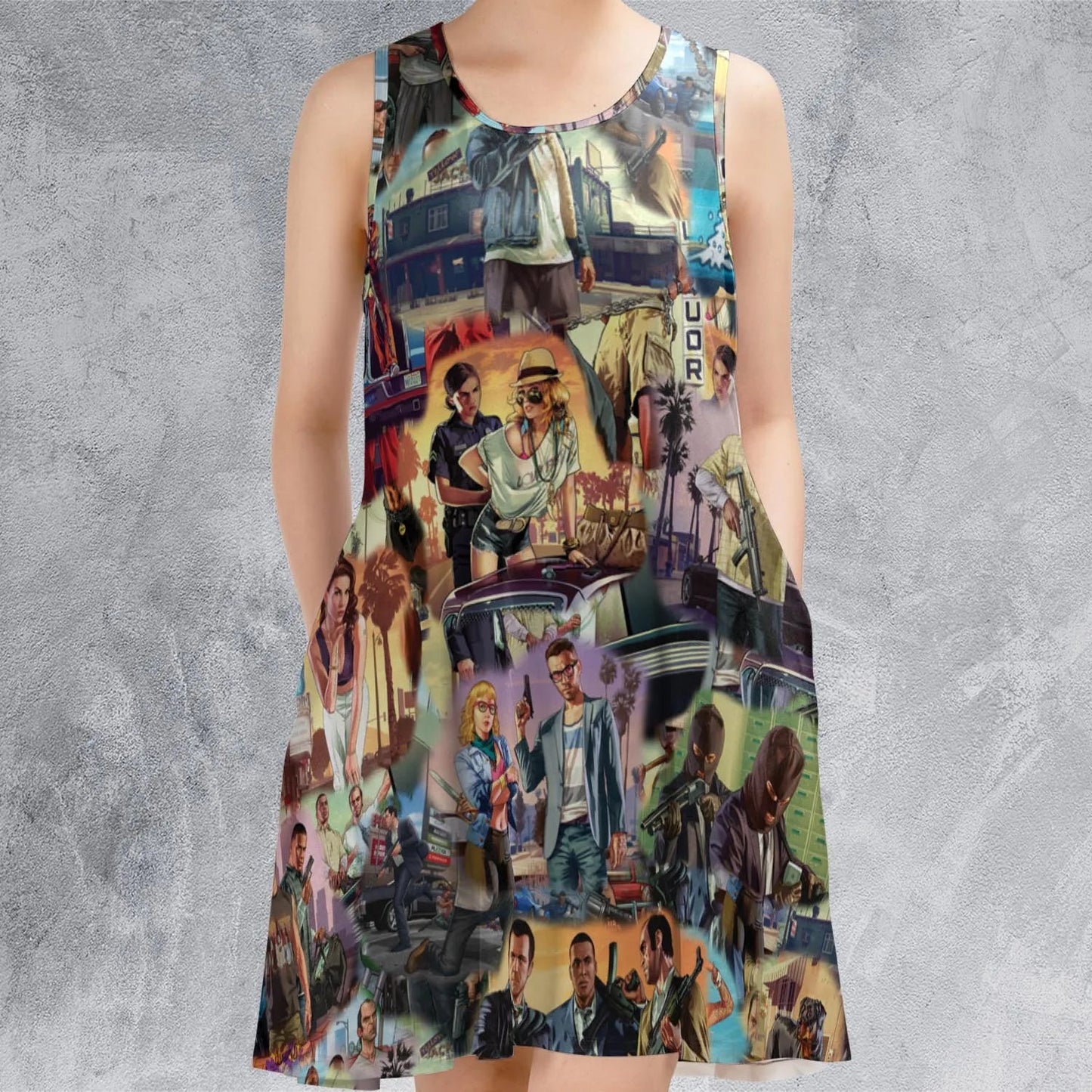 Casual Sleeveless Dress - A3XUJ5Q8