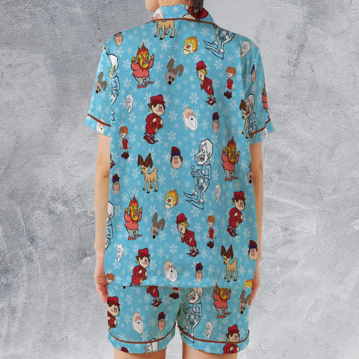 Satin Short-Sleeve Pajamas Set - B9WQV5HN