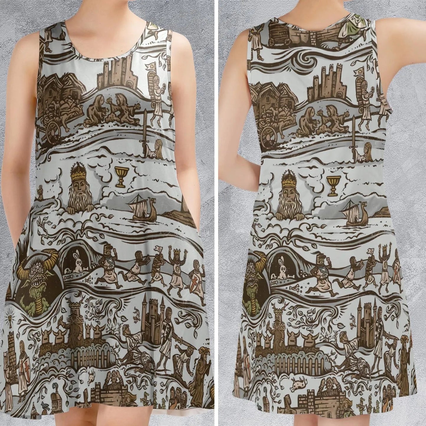 Casual Sleeveless Dress - 8FDPTULX