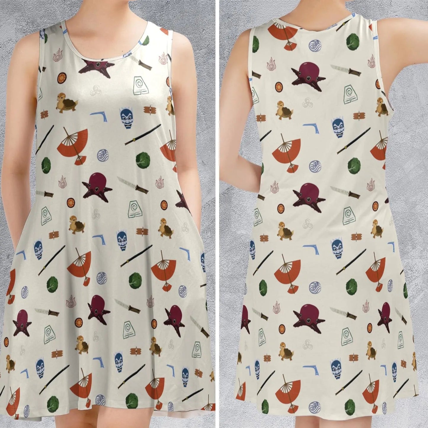 Casual Sleeveless Dress - VGDCUL9D