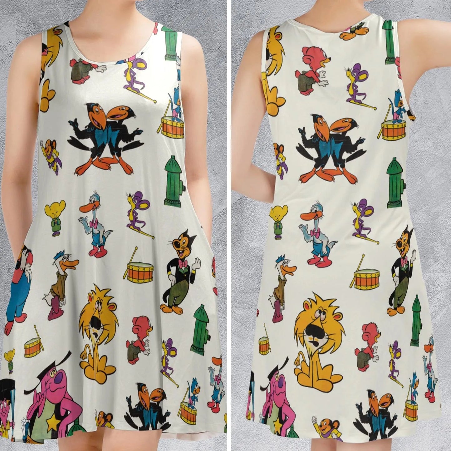 Casual Sleeveless Dress - J4B2X3W7