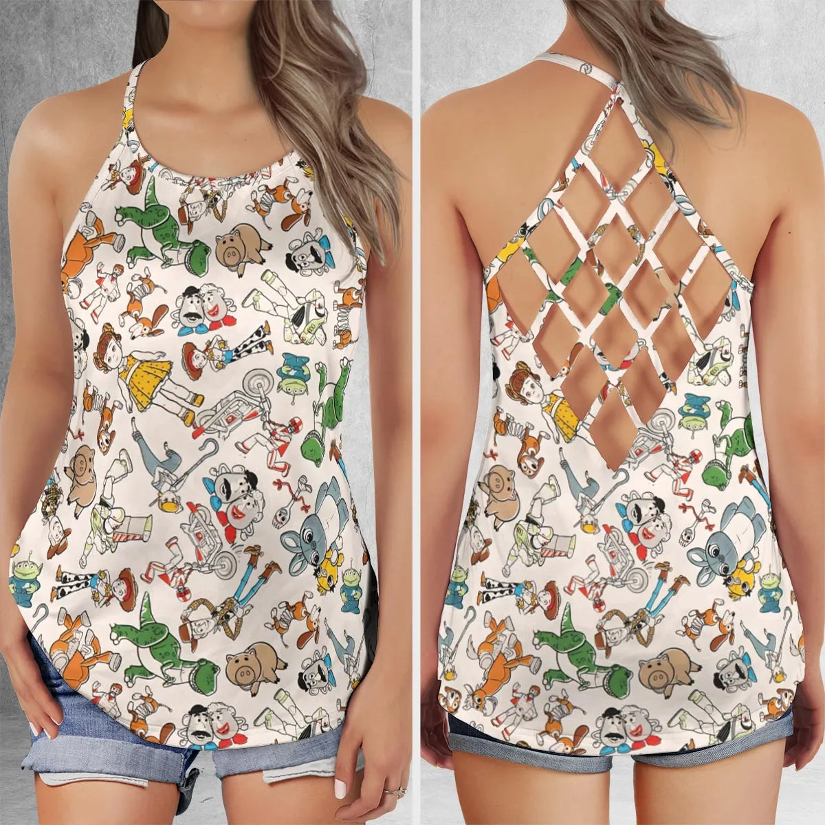 Lattice Back Tank Top - PBV9QFUX
