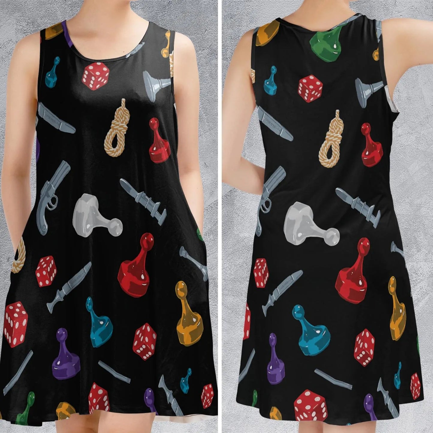 Casual Sleeveless Dress - V43T82CH