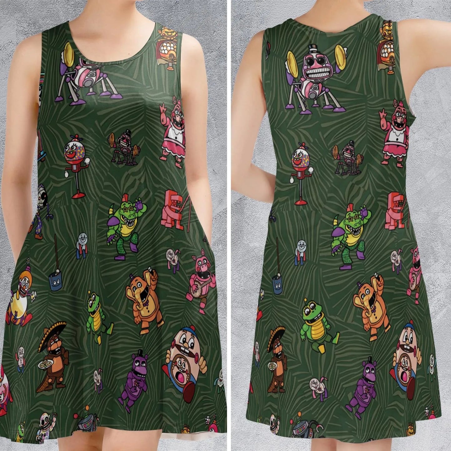 Casual Sleeveless Dress - THCFFW9K