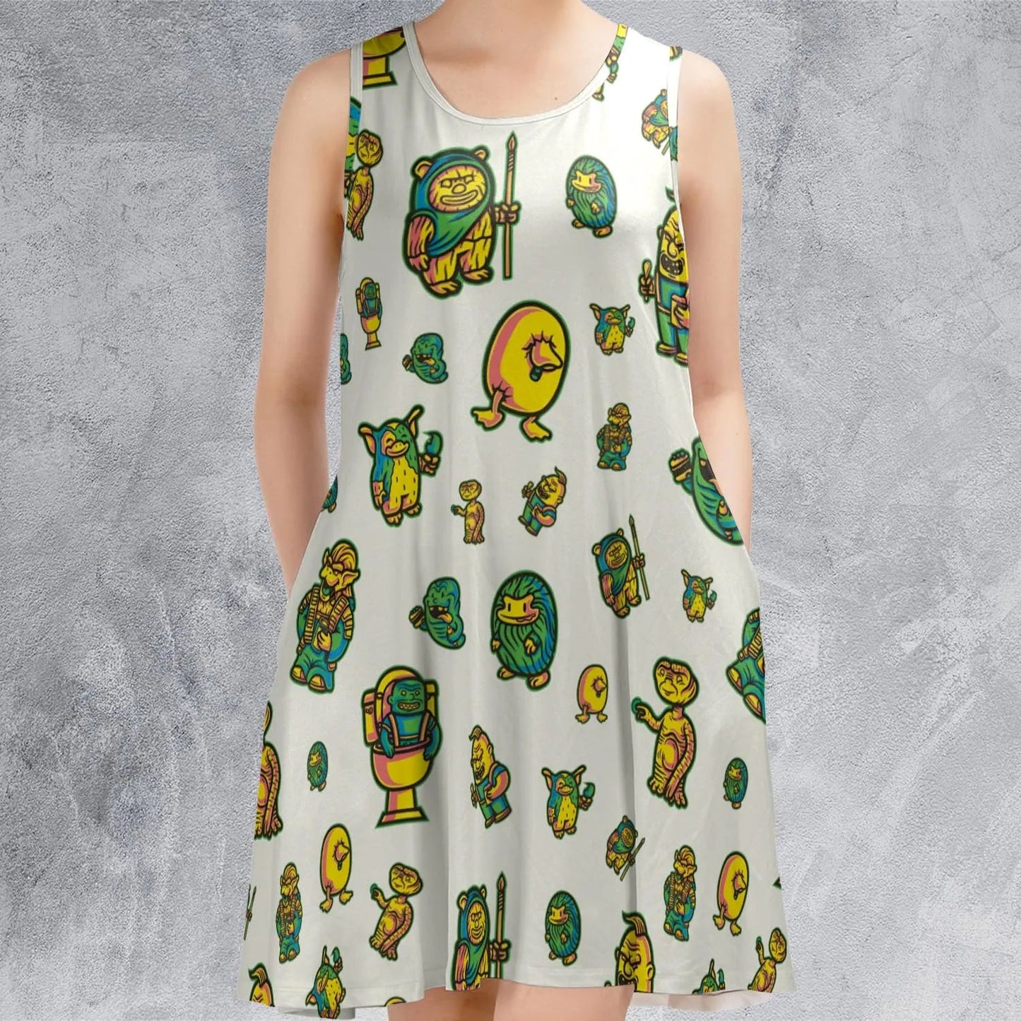 Casual Sleeveless Dress - B68A7M83