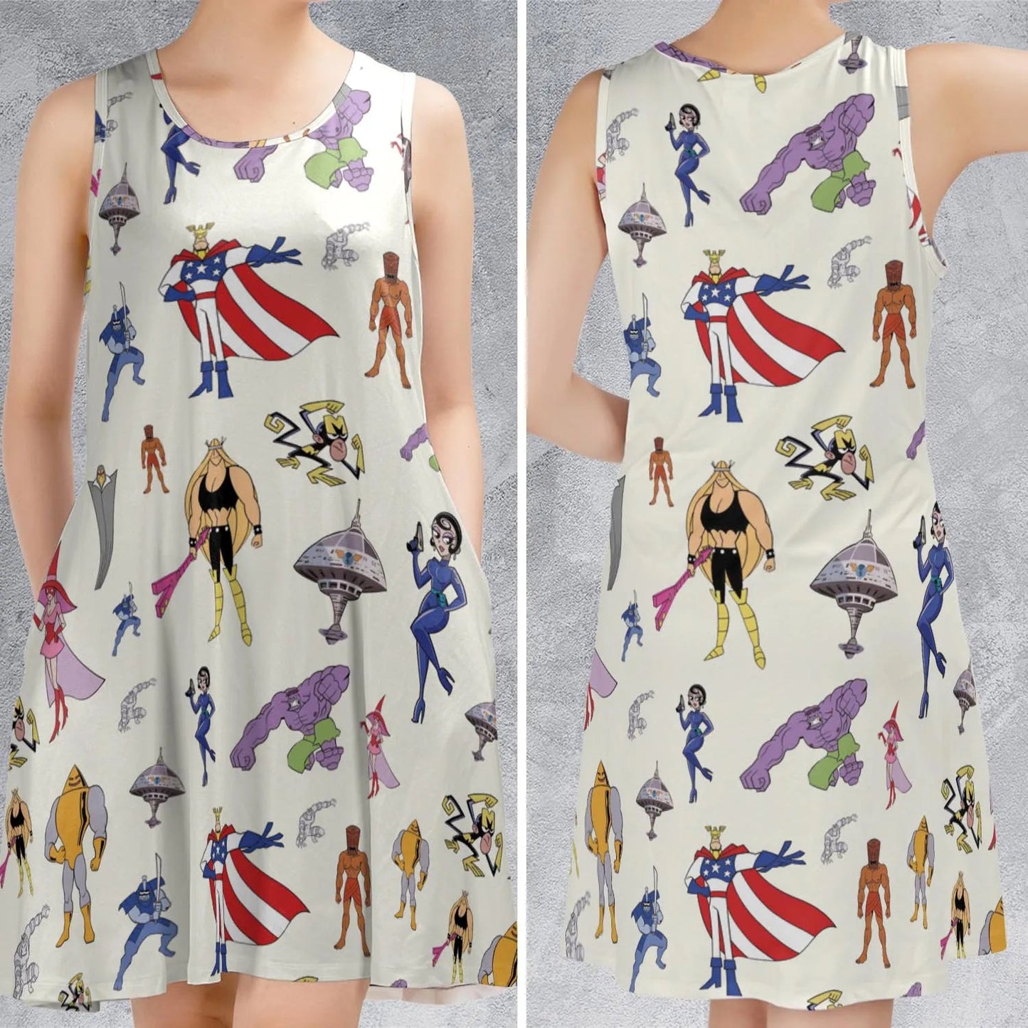 Casual Sleeveless Dress - BUW88RMN