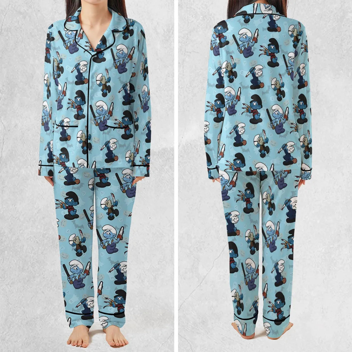 Stretch Long-Sleeve Pajamas Set - BWYL5FNZ