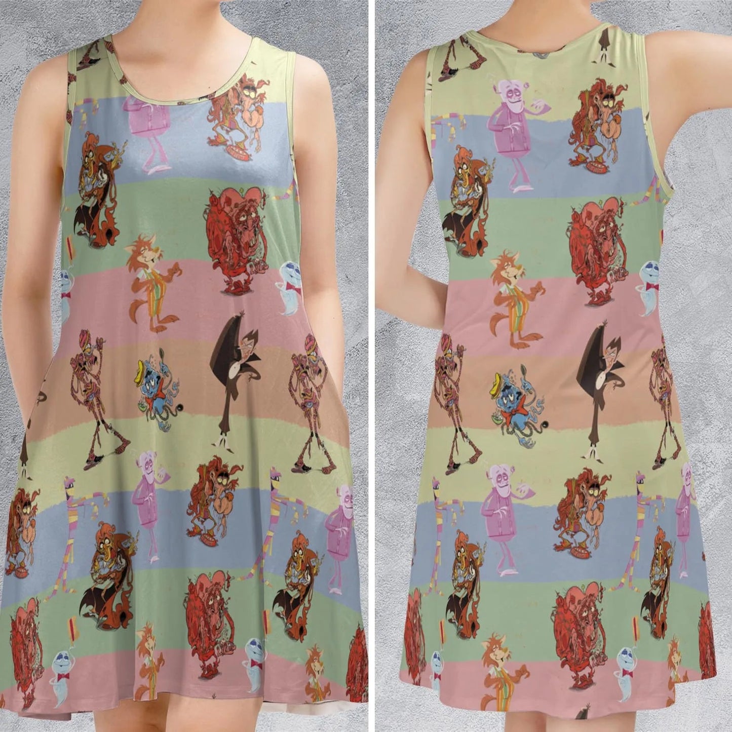 Casual Sleeveless Dress - NKDFWLC4