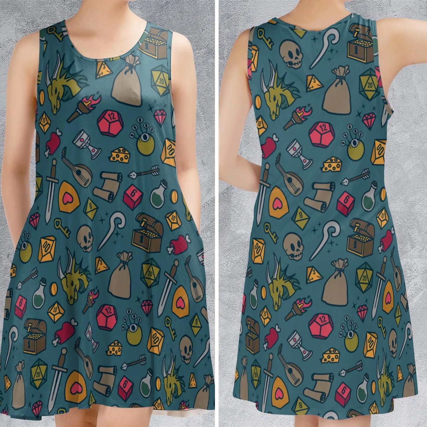 Casual Sleeveless Dress - CEVB7LJK
