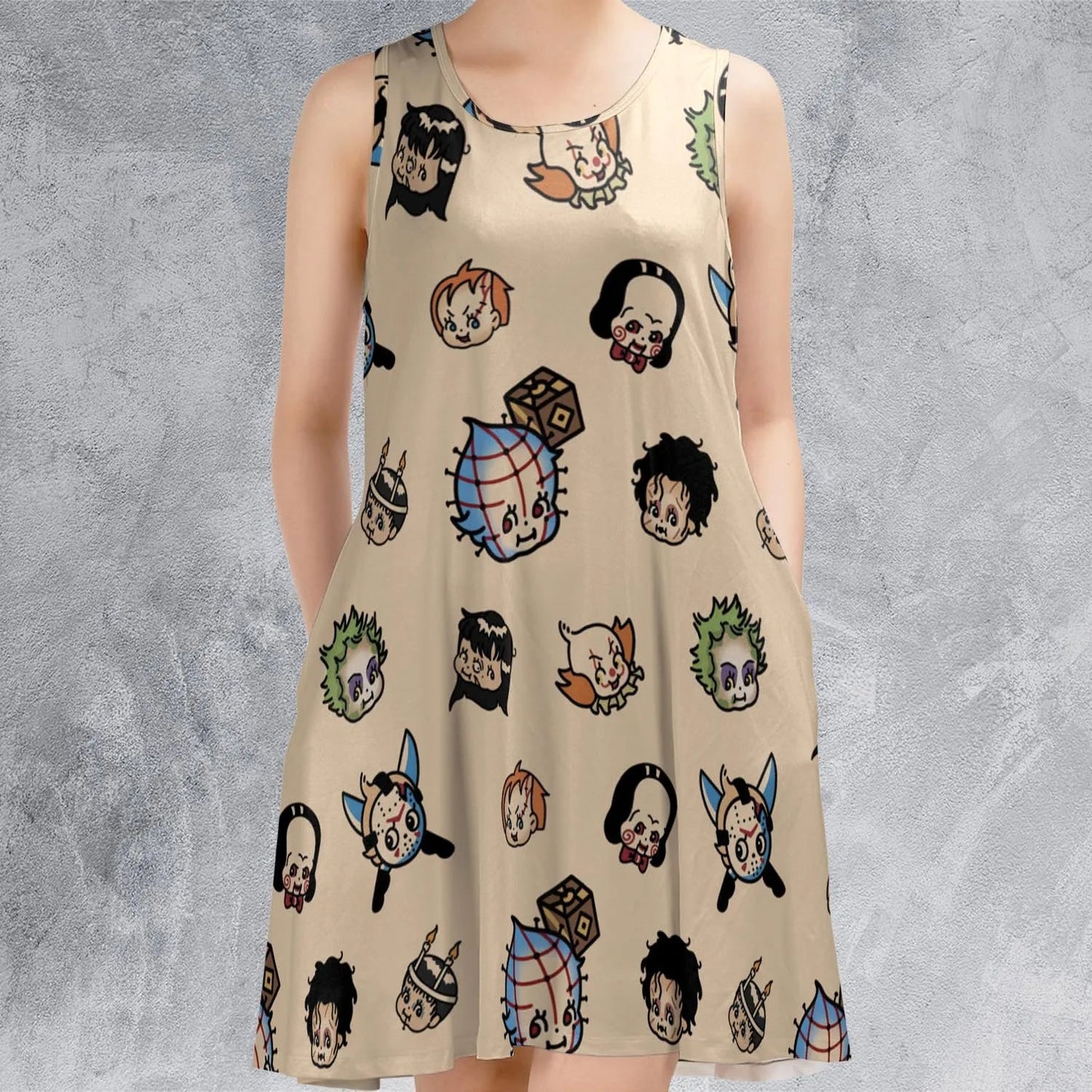 Casual Sleeveless Dress - CHQJGN5W