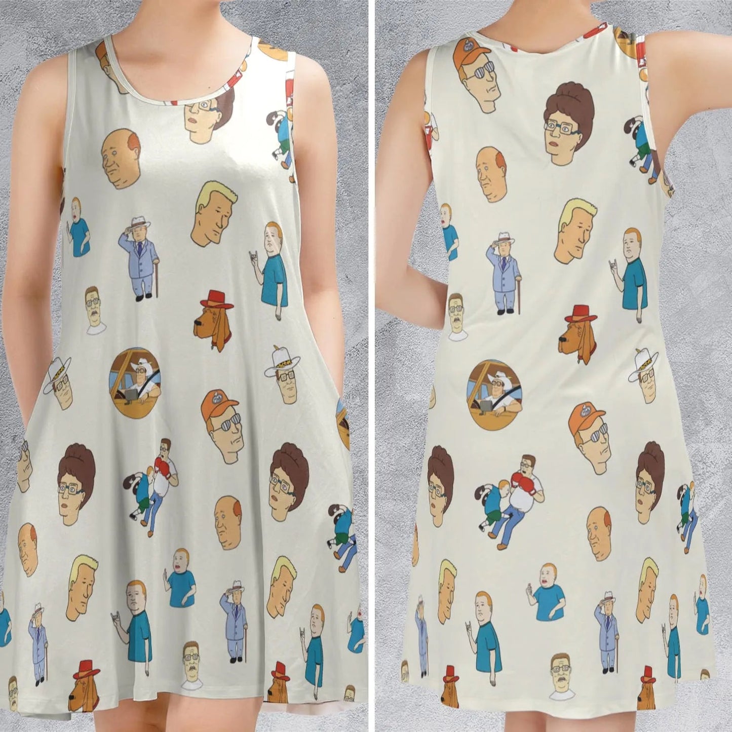 Casual Sleeveless Dress - J2XUH9ES