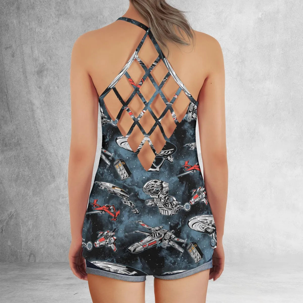 Lattice Back Tank Top - UE18LLRV