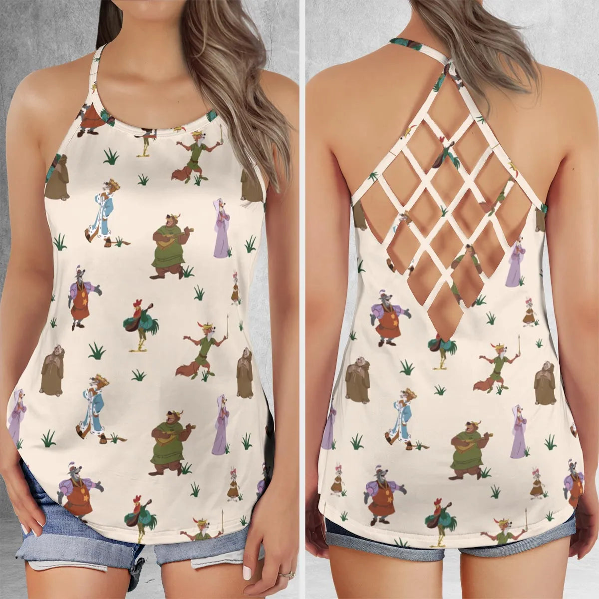 Lattice Back Tank Top - 7RFRLBSG