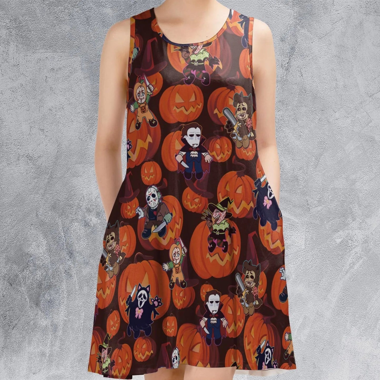 Casual Sleeveless Dress - 5QCWZUPK