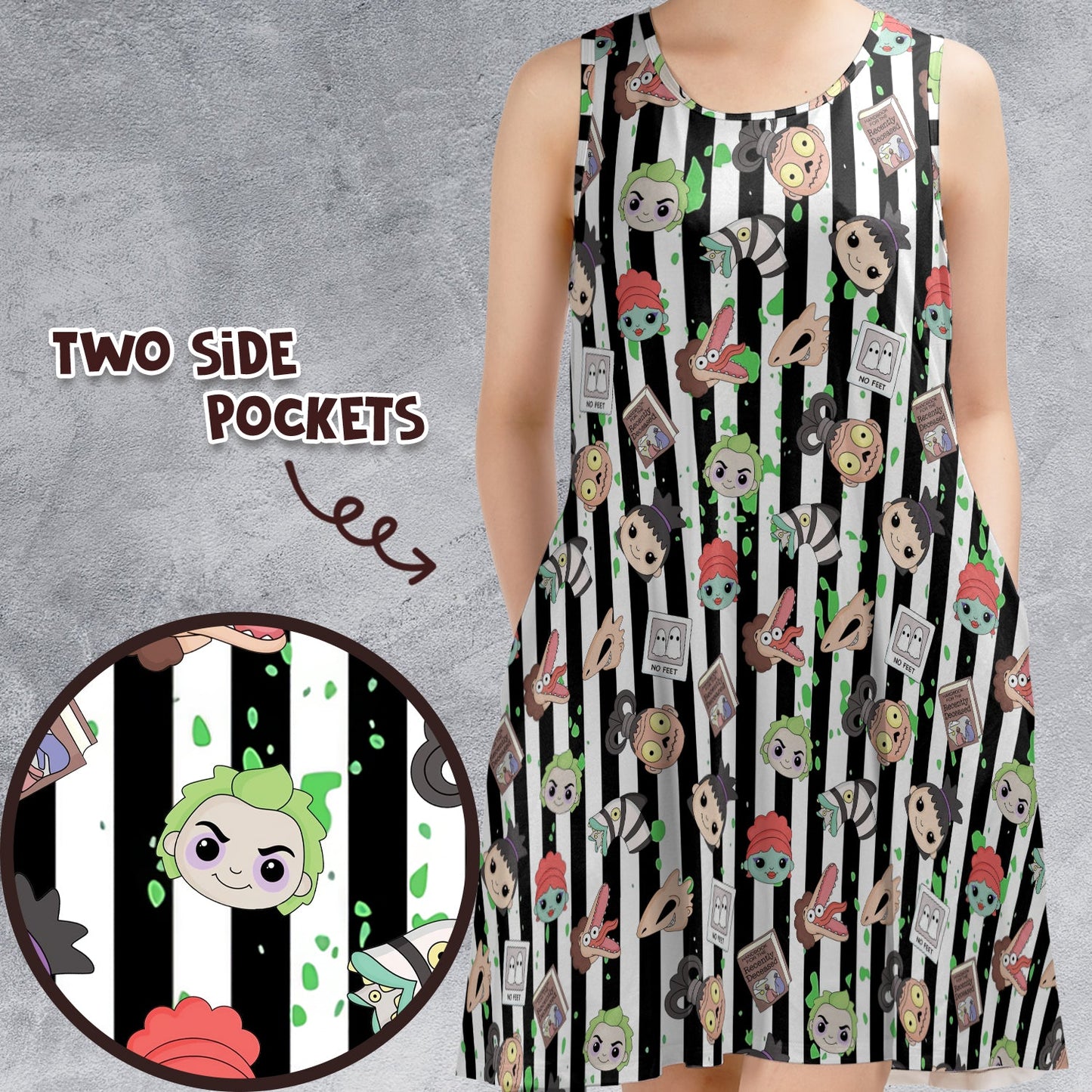 Casual Sleeveless Dress - UZR9SMWX