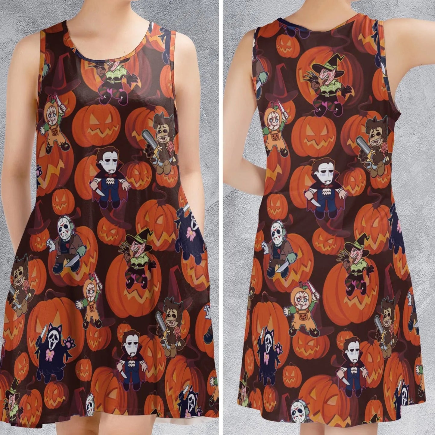 Casual Sleeveless Dress - 5QCWZUPK