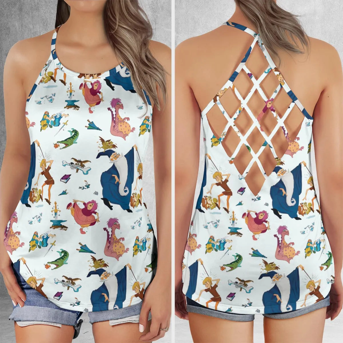 Lattice Back Tank Top - 3ZSU9SQG