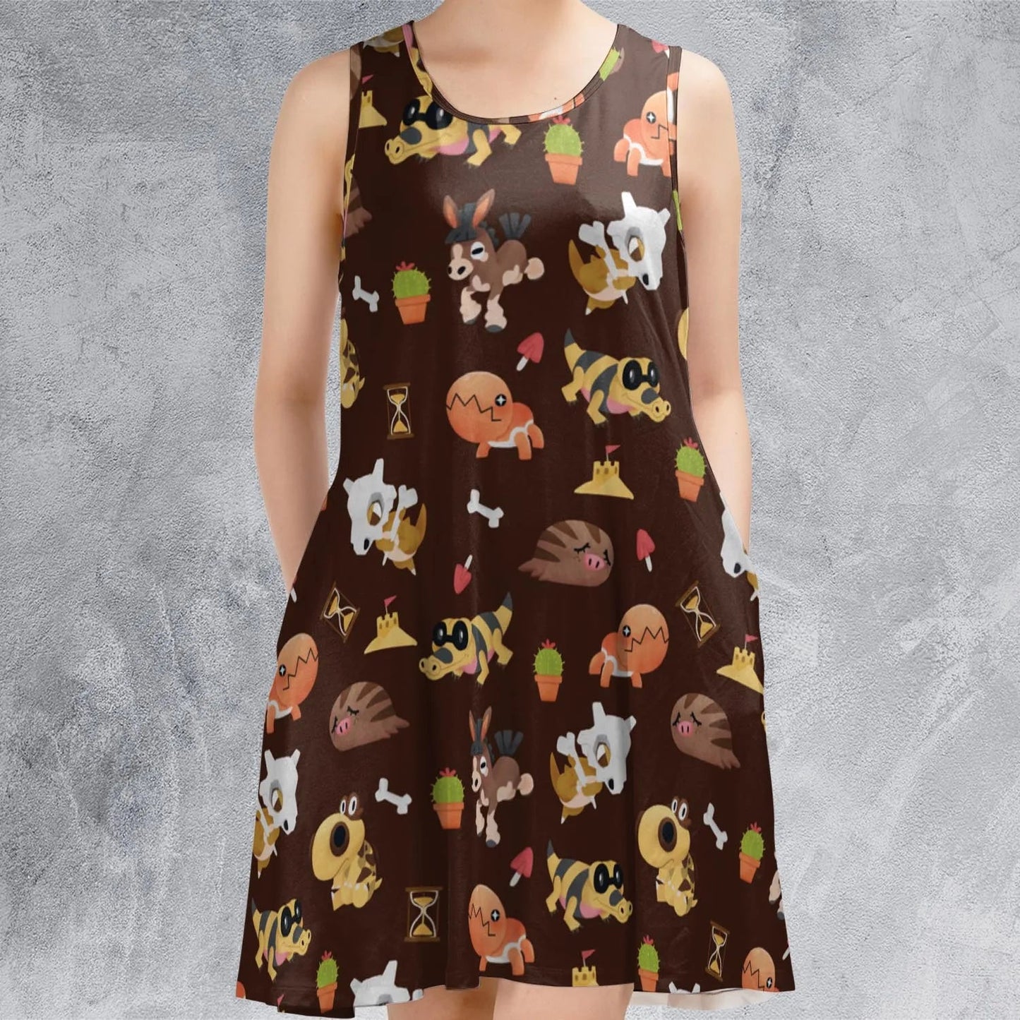 Casual Sleeveless Dress - RTTXTHFG