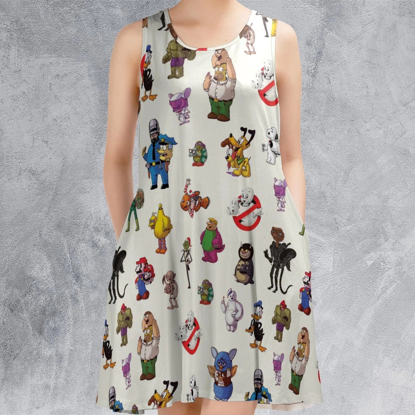 Casual Sleeveless Dress - EMPCSCXY