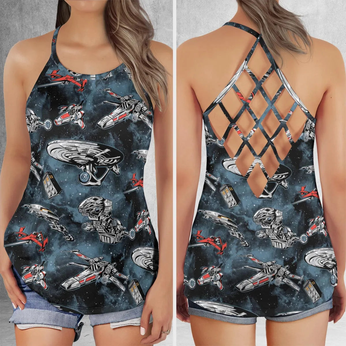 Lattice Back Tank Top - UE18LLRV