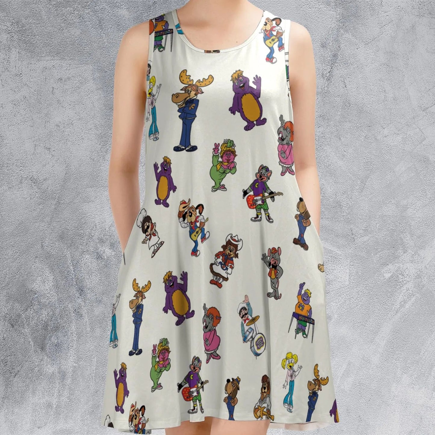 Casual Sleeveless Dress - W2ZUL8E4