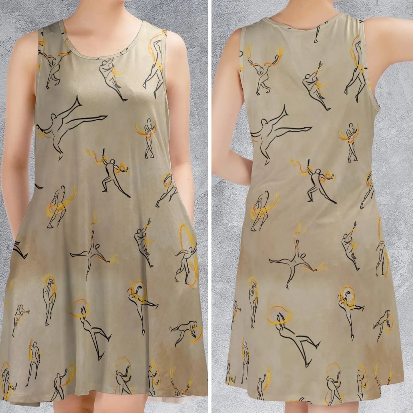 Casual Sleeveless Dress - 2A93QH4J