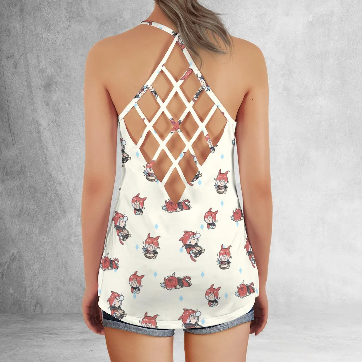 Lattice Back Tank Top - FTRYWN6T