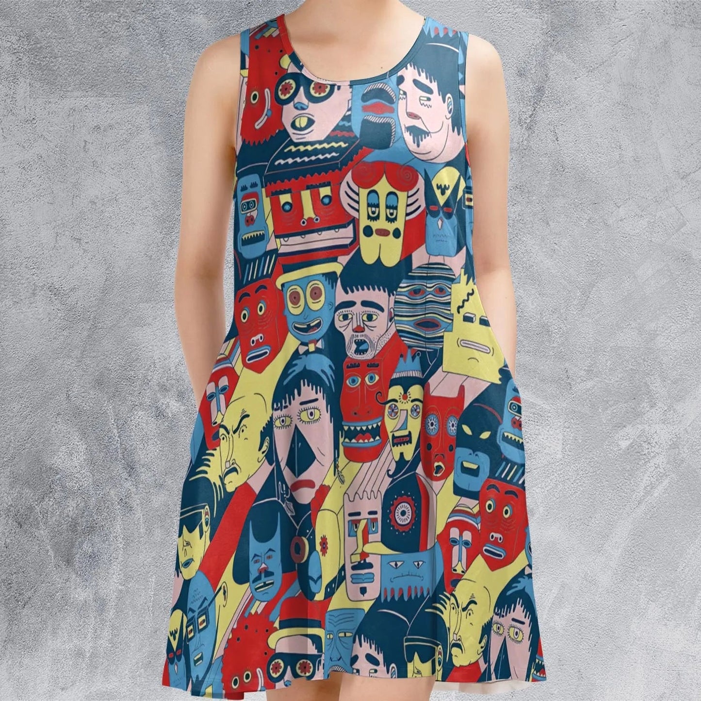 Casual Sleeveless Dress - BK4QNF6Q