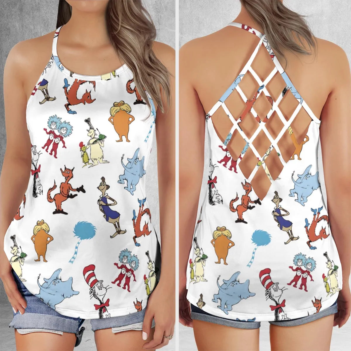Lattice Back Tank Top - U9WYDJMN