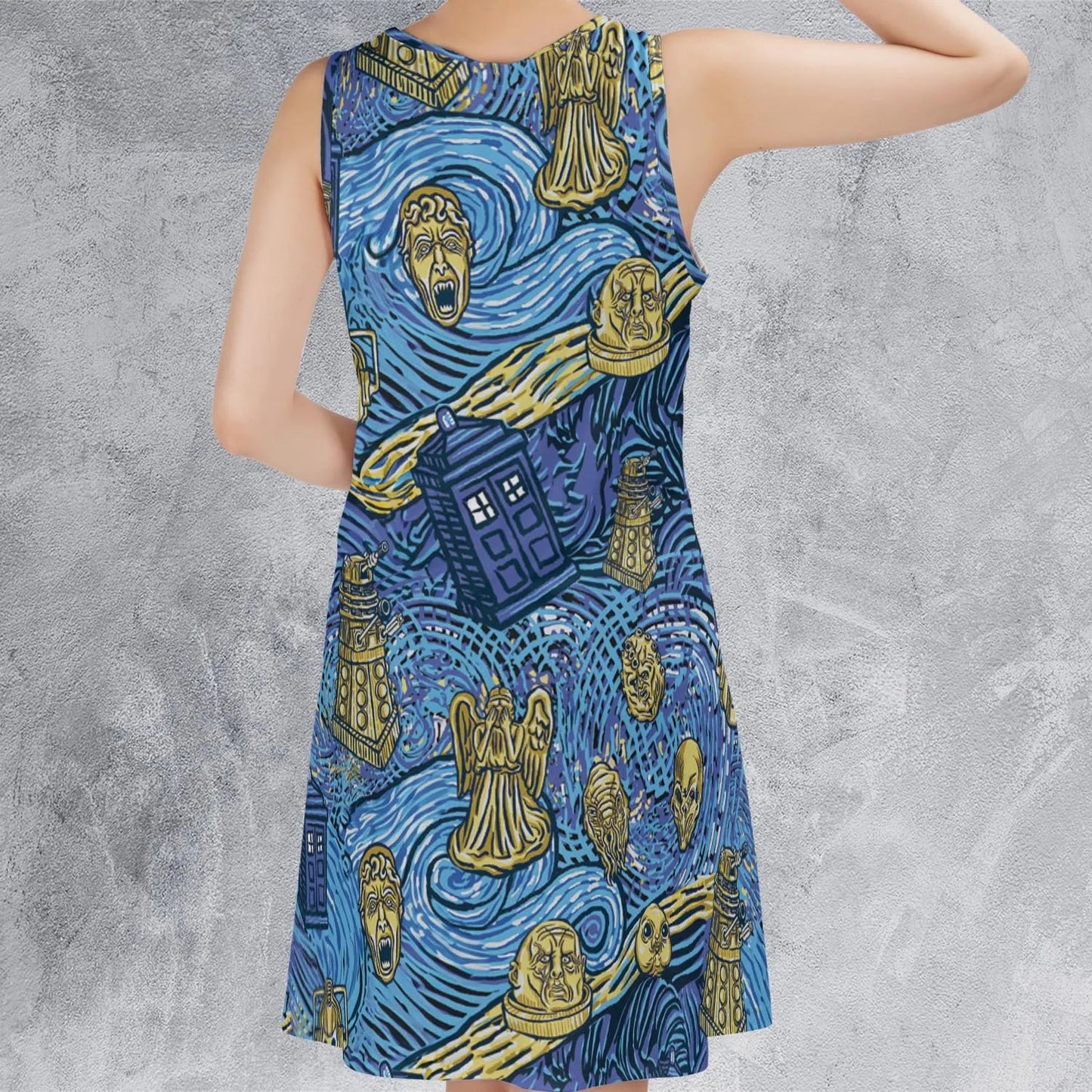 Casual Sleeveless Dress - 4UKRFUWV