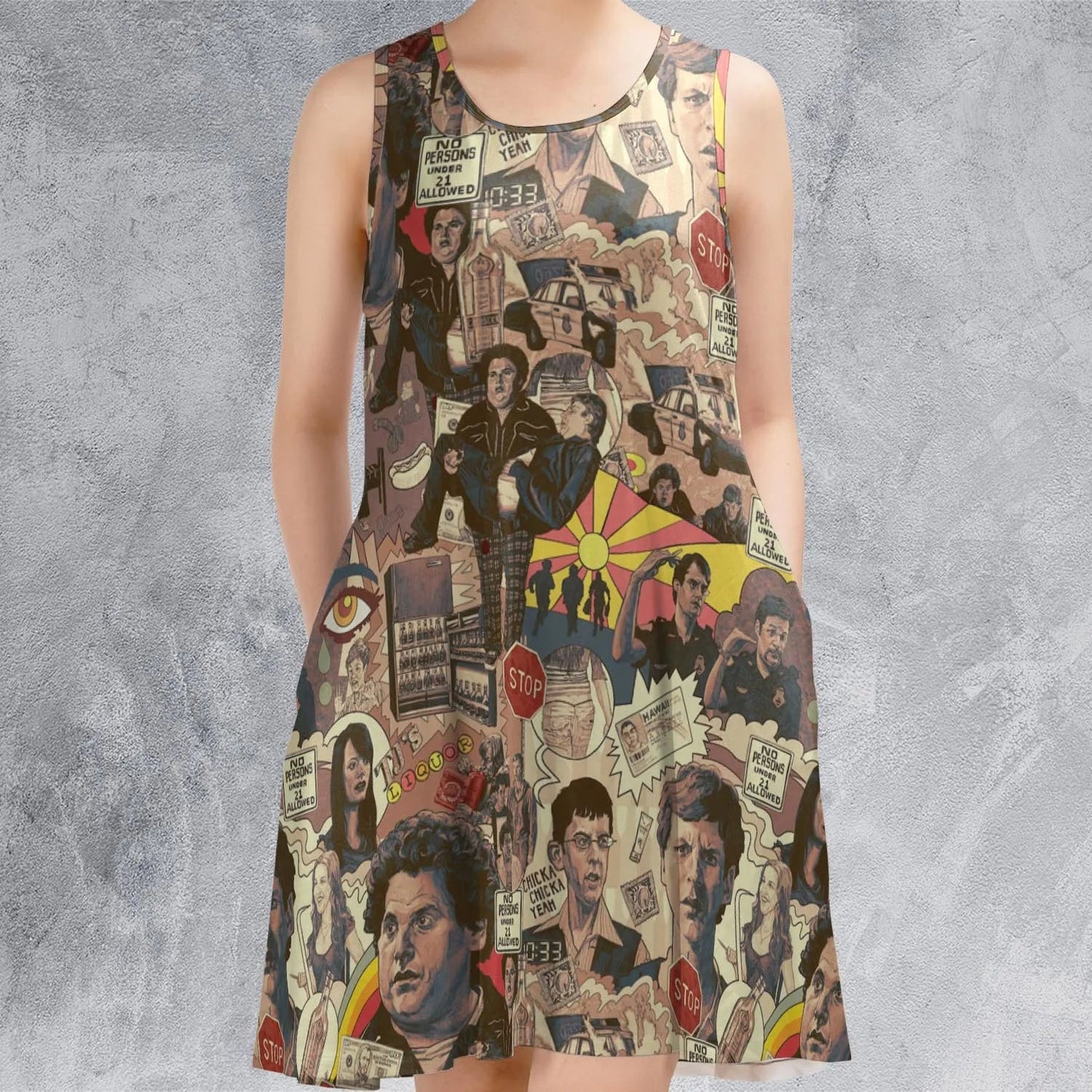 Casual Sleeveless Dress - 7CPS74NZ