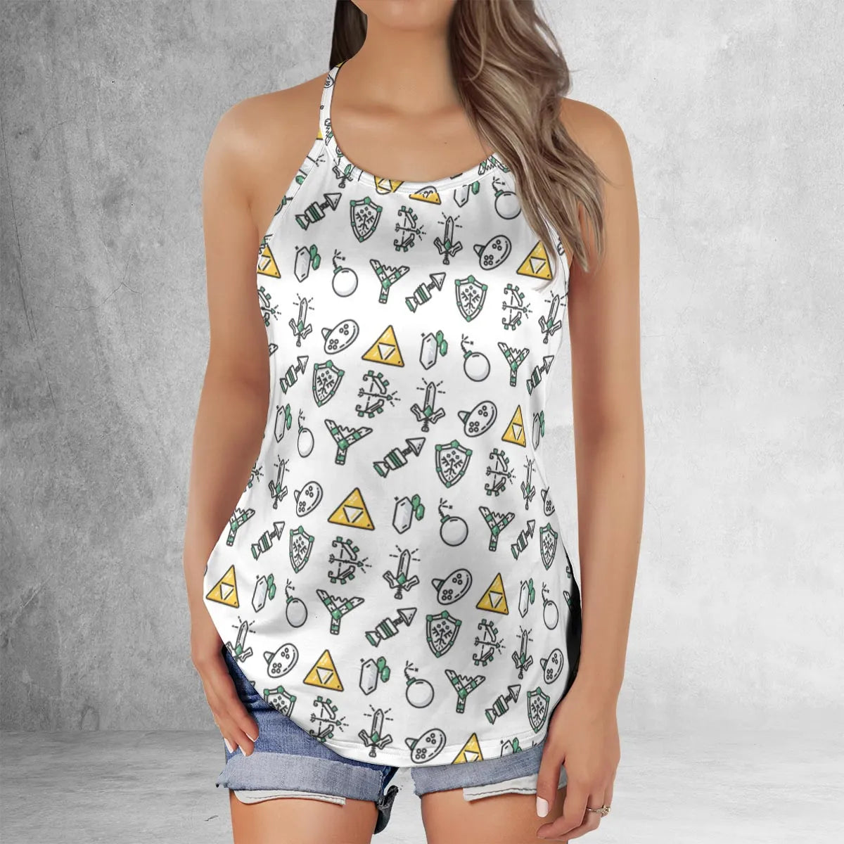 Lattice Back Tank Top - V5FD79CD