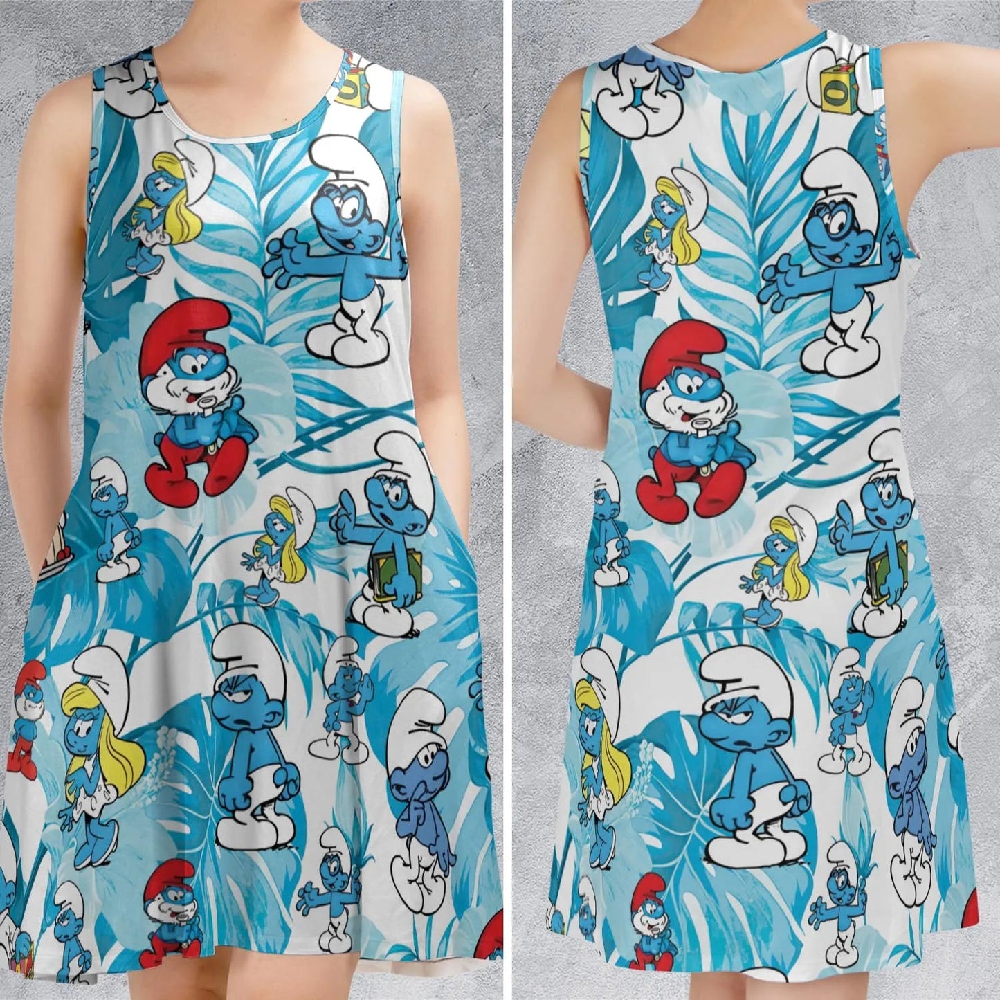 Casual Sleeveless Dress - XKEZBNM4