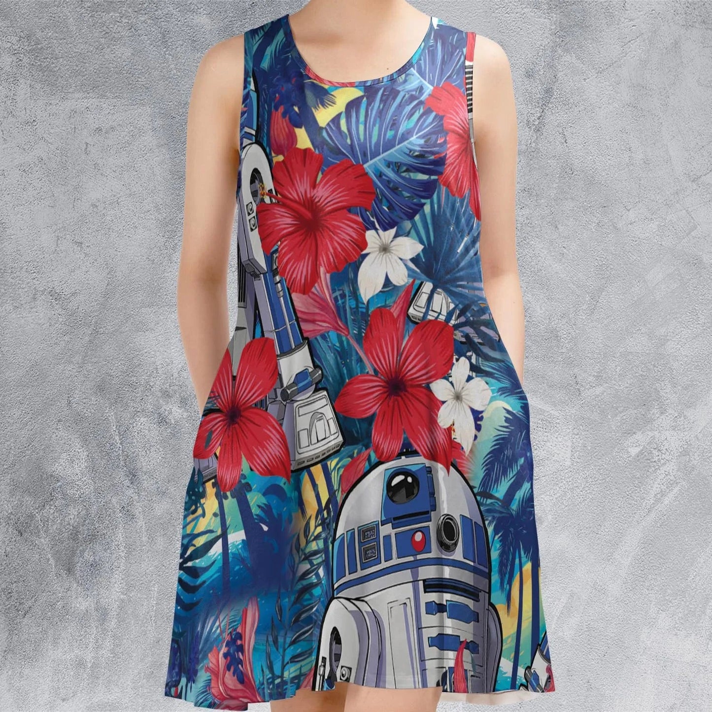 Casual Sleeveless Dress - 8FYKJ84W