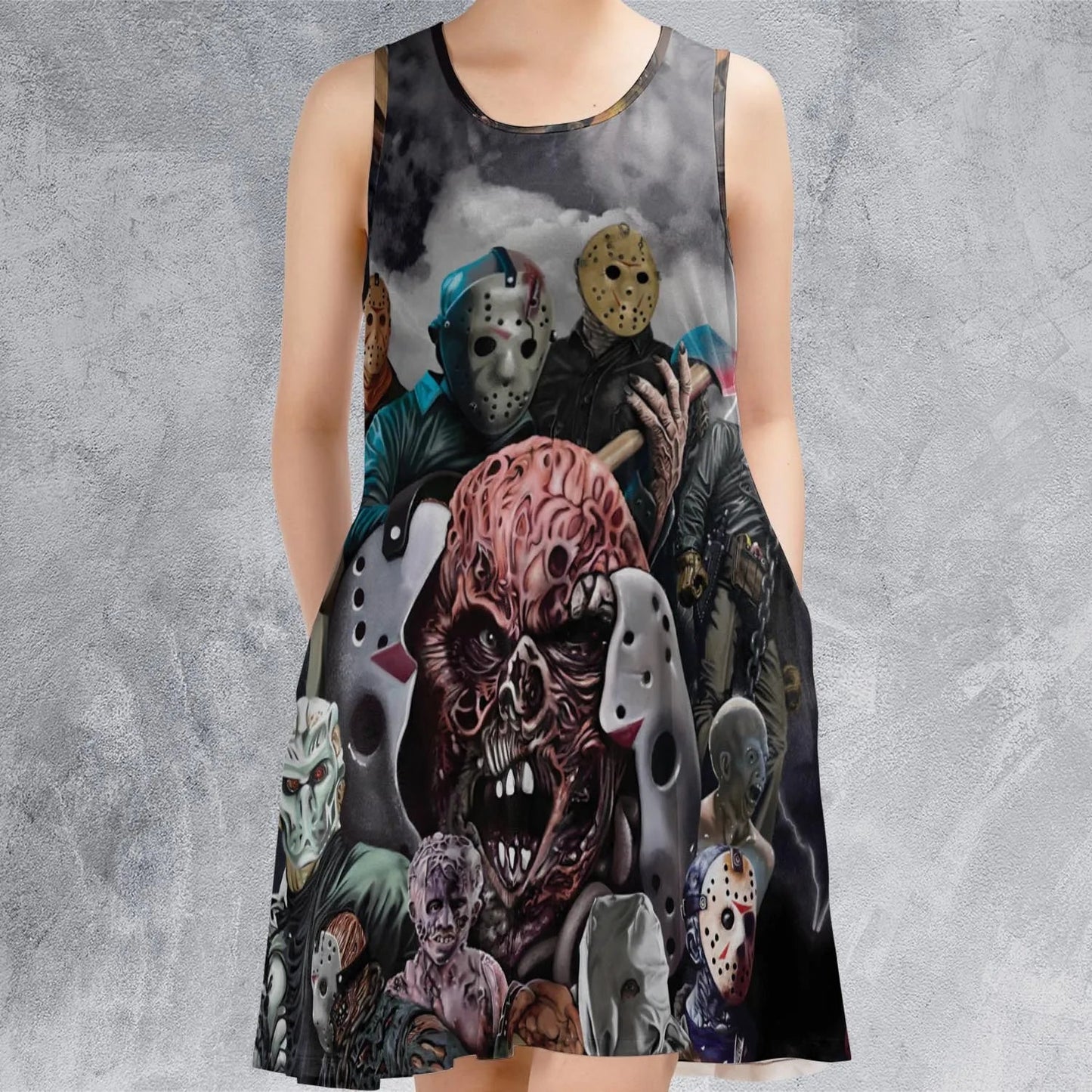 Casual Sleeveless Dress - TEA7VUZM