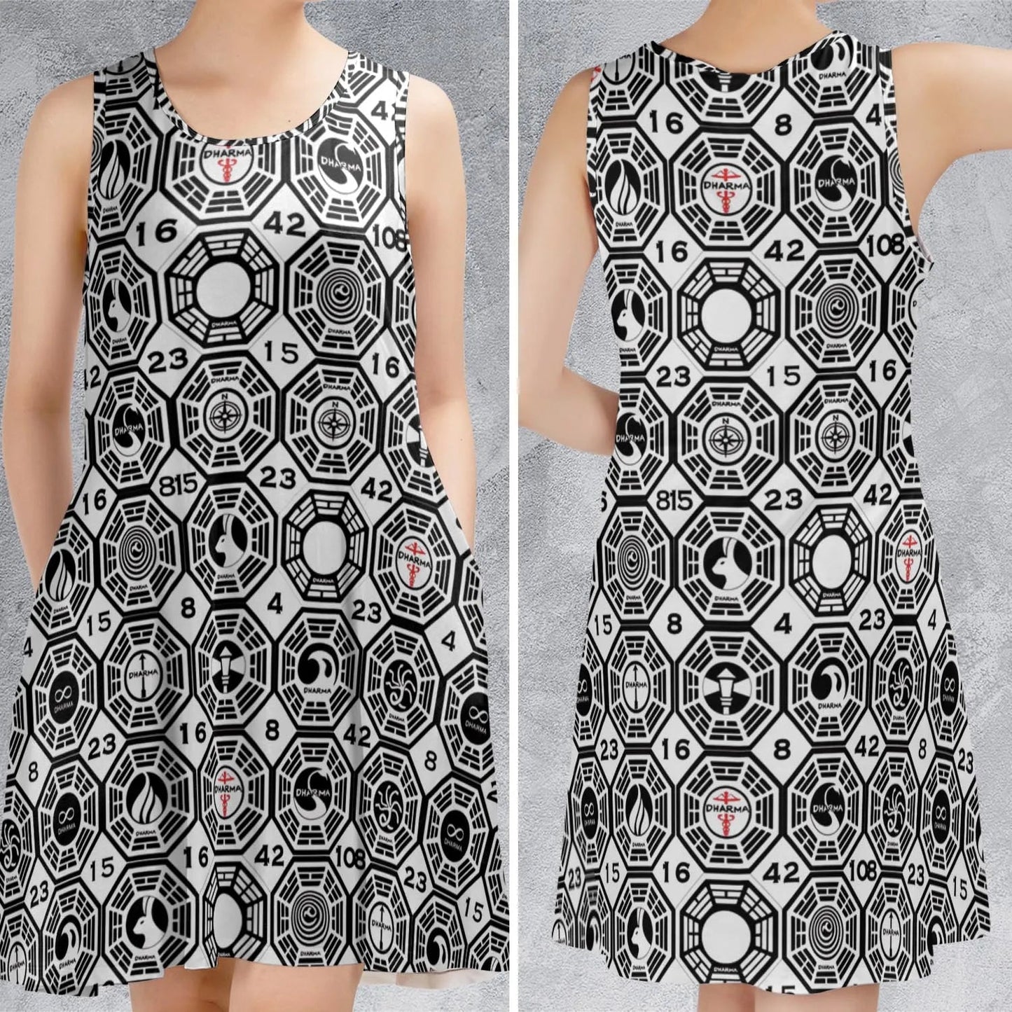 Casual Sleeveless Dress - 8BF4JS6M