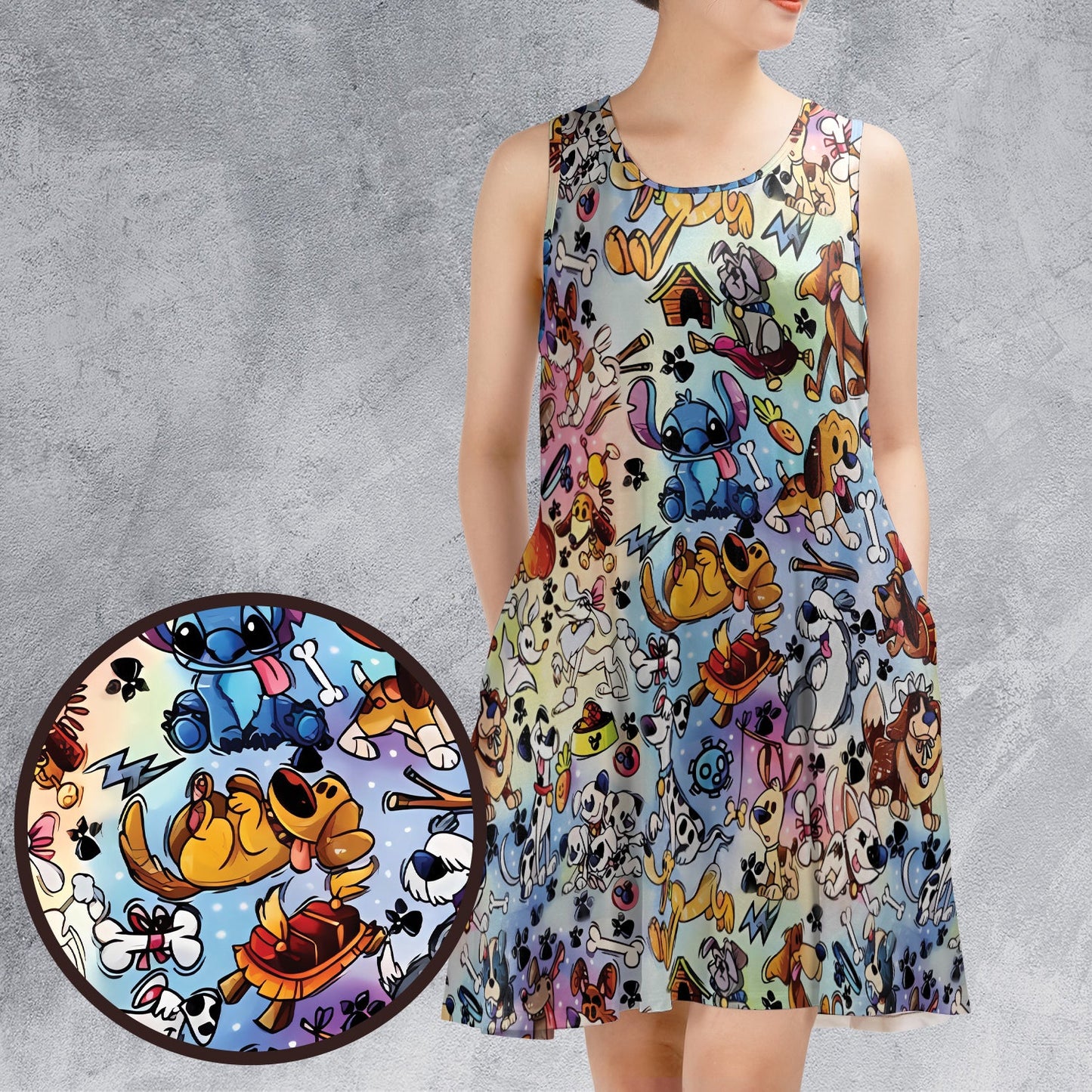 Casual Sleeveless Dress - UWVYJP4N