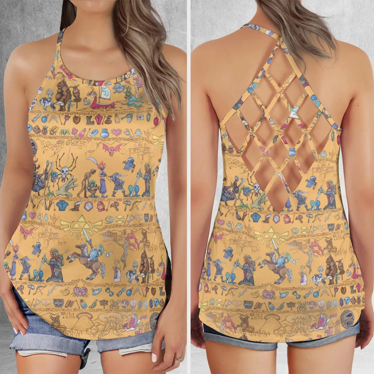 Lattice Back Tank Top - XYSAN2WP