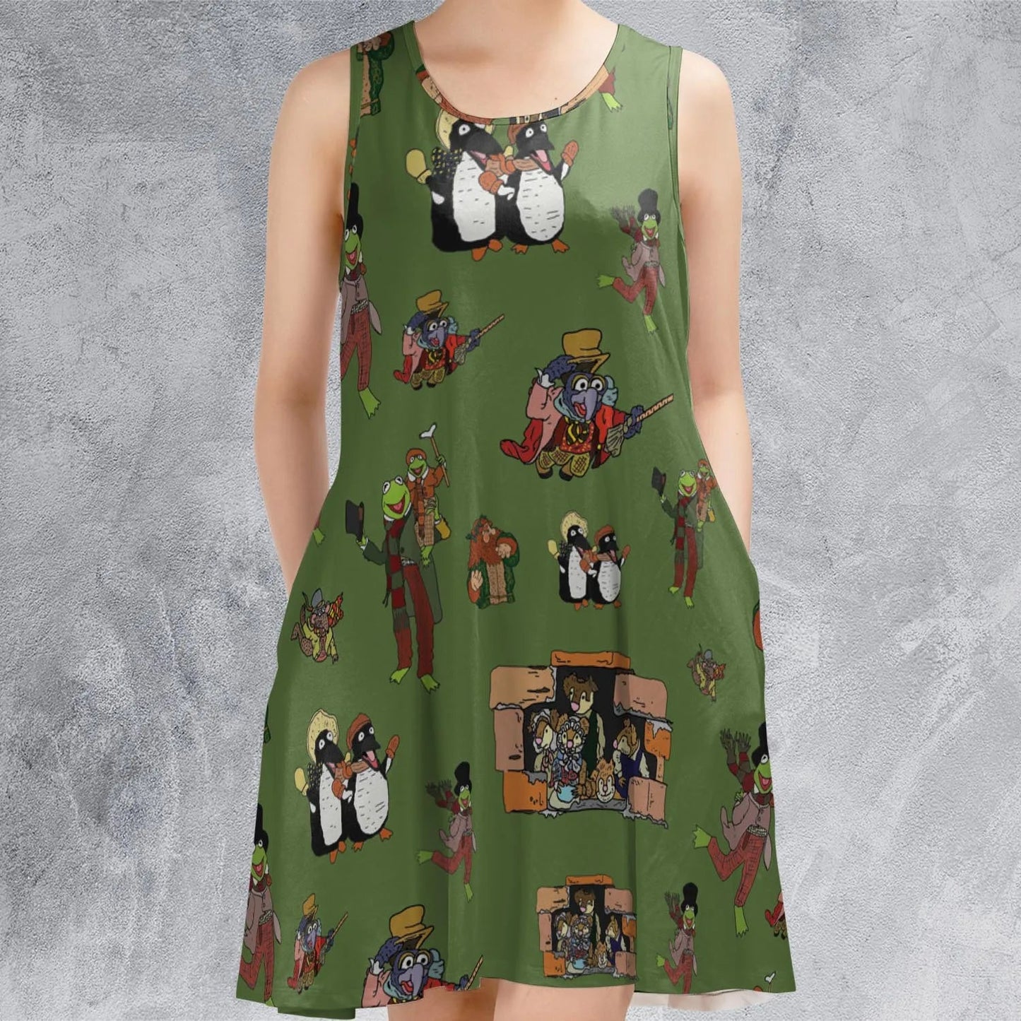 Casual Sleeveless Dress - E75YRW6X