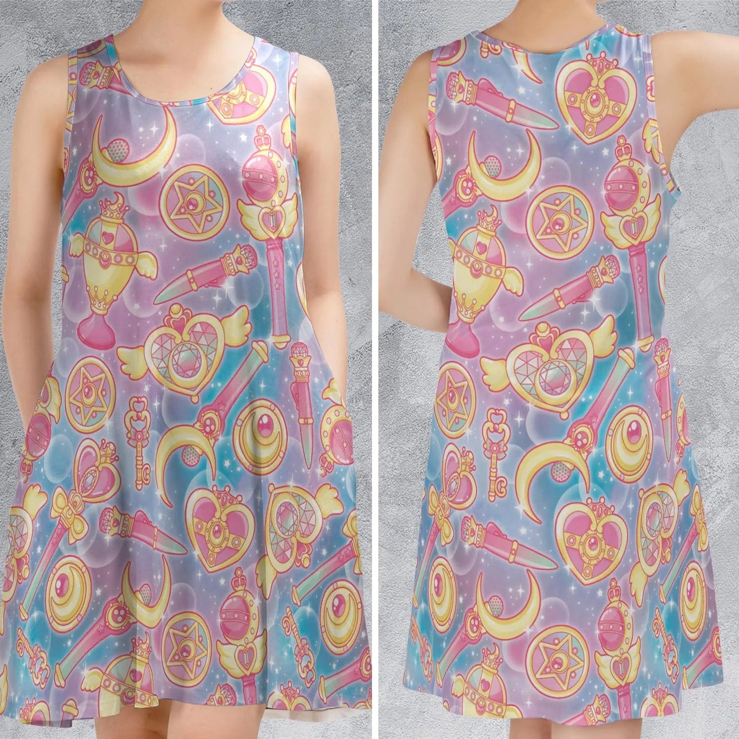 Casual Sleeveless Dress - QZF486Y3
