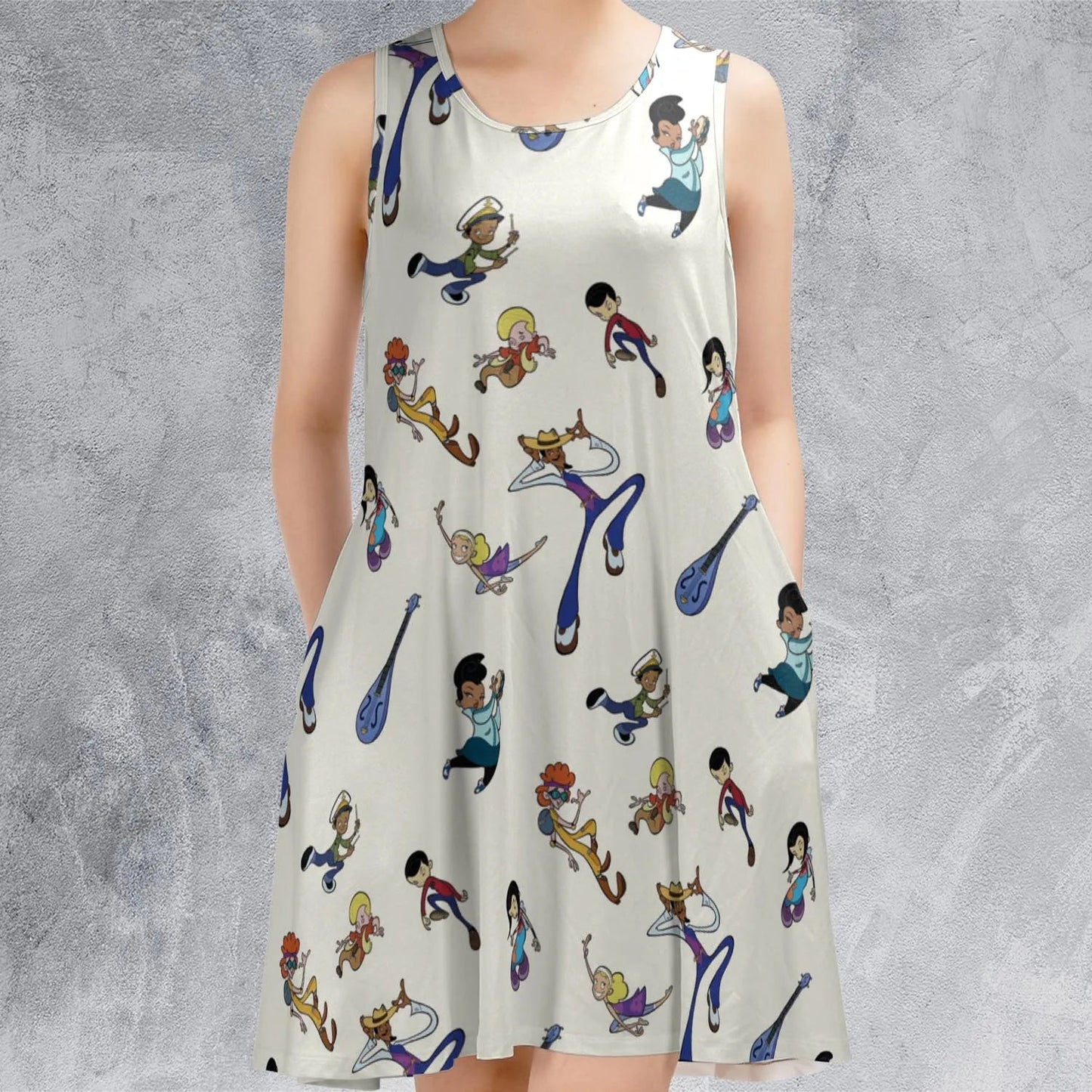 Casual Sleeveless Dress - 7G8LJTXW
