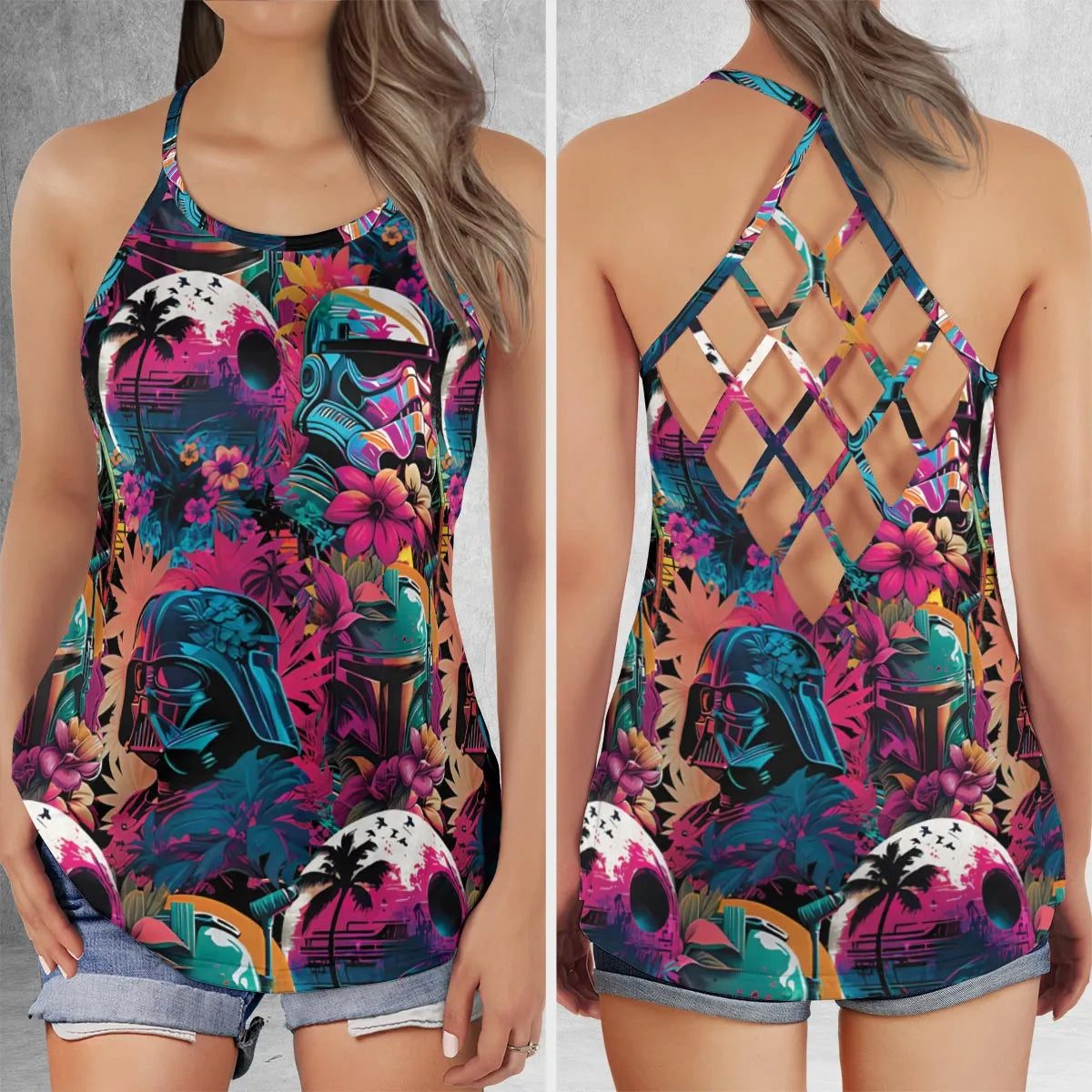 Lattice Back Tank Top - HKQF2FMQ